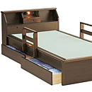 畳ベッド　日本製　メトロ手すり　棚照明引出付き