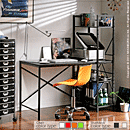 シェルフ デスク + オーガニック デザイン チェア Lundi&Arico〔ランディ&アリコ〕 机 デスク チェア セット 学習机