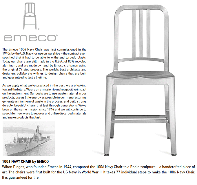 NAVY　Chair　E1006　emeco　エメコ　ネイビーチェア