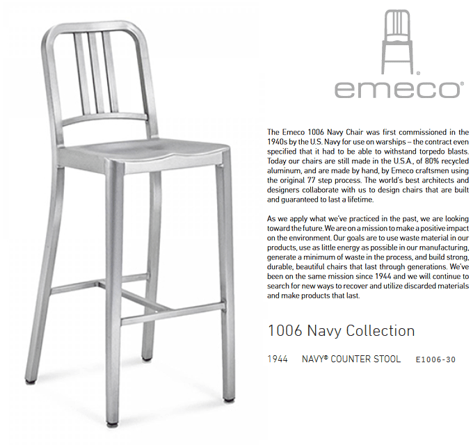 NAVY Chair@E1006-30@emeco@GR@lCr[JE^[Xc[