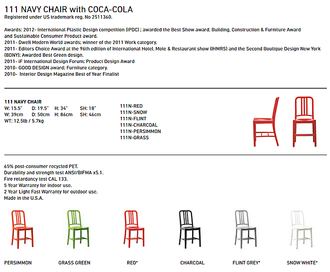 NAVY Chair@E111@emeco@GR@lCr[`FA̎dl