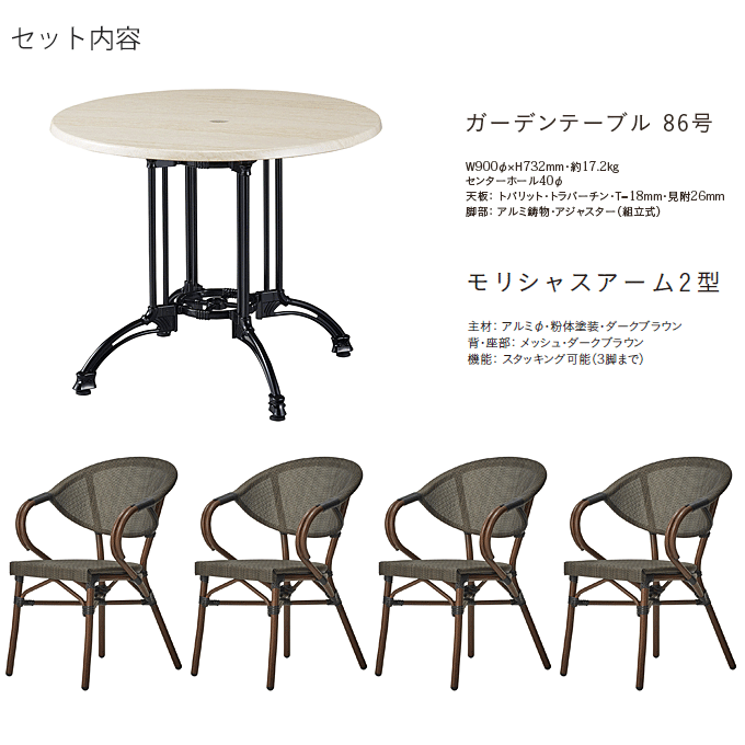 �����V���X�A�[���K�[�f��5�_�Z�b�g�@�K�[�f���e�[�u��86��/�����V���X�A�[��2�^�~4