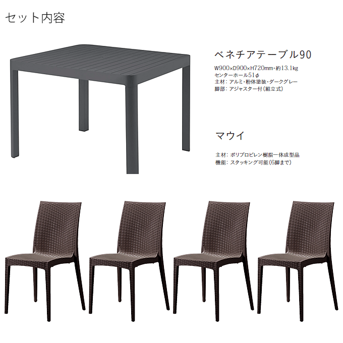 �K�[�f���Z�b�g5�_�@�x�l�`�A�e�[�u��90/�}�E�C�_�[�N�u���E���~4