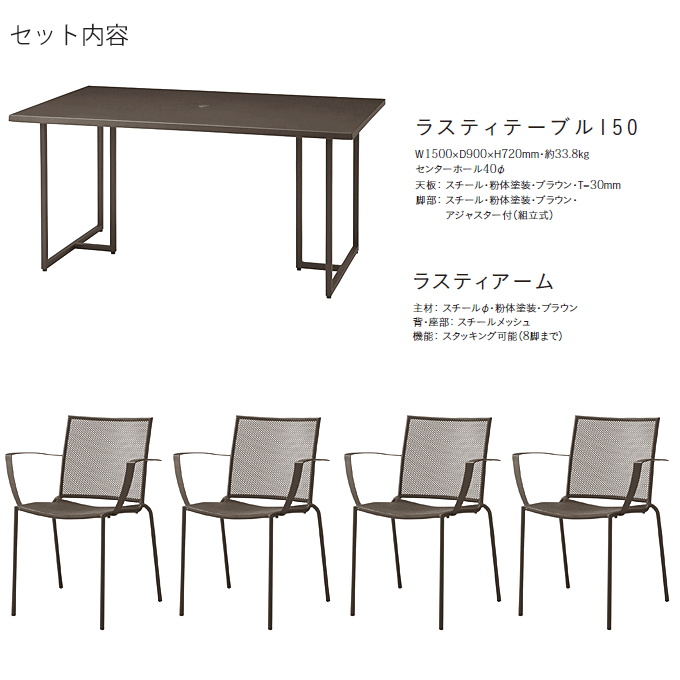 �K�[�f���Z�b�g5�_�@���X�e�B�e�[�u��150/���X�e�B�A�[���~4