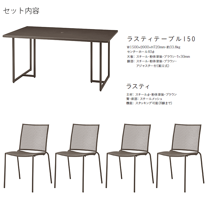 �K�[�f���Z�b�g5�_�@���X�e�B�e�[�u��150/���X�e�B�~4