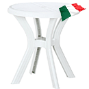 プラスチックテーブル　アンジェロ　ラウンドテーブル　ホワイト