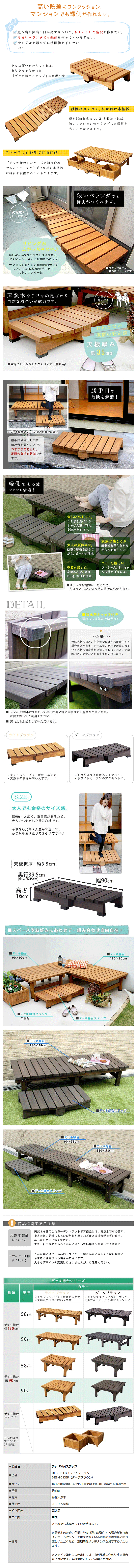 デッキ縁台ステップ90 DES-90の商品説明