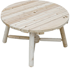 ガーデンテーブル 直径120cm大型円形 Cedar Looksガーデン家具 ログ ...