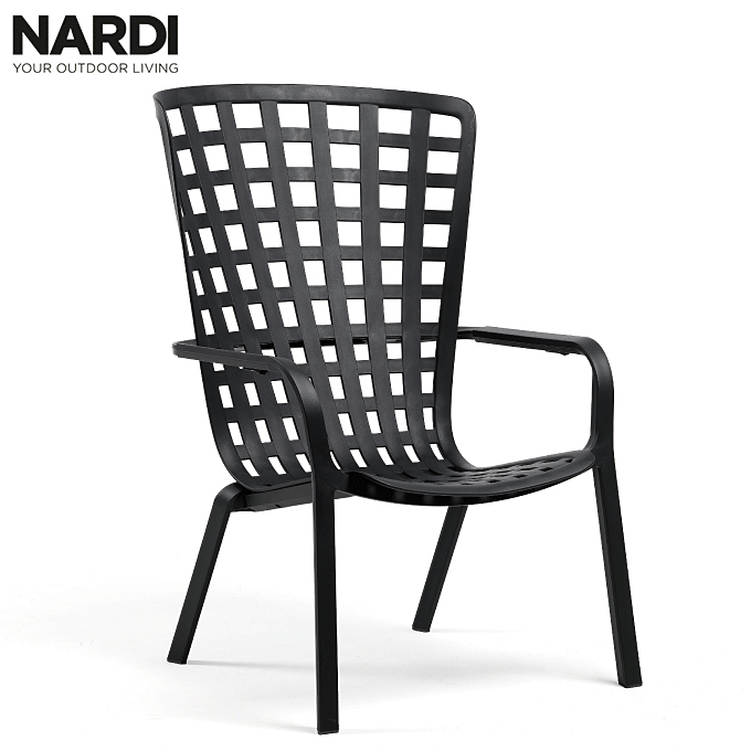 プラスチックガーデンチェア フォリオ リラックスチェアー ダークグレー Nardi NAR-C16C-DG ナルディ