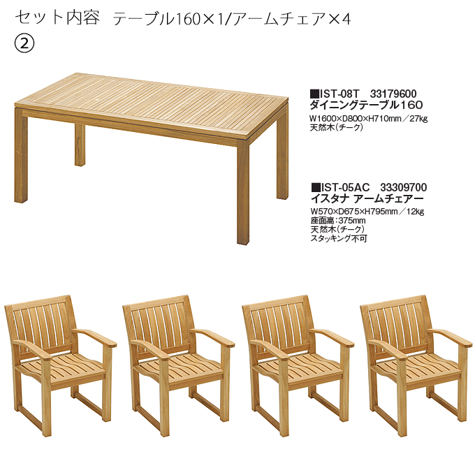 �C�X�^�i�e���X5�_�@�e�[�u��160IST-08T/�A�[���`�F�AIST-05AC�~4