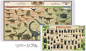 コイズミデスクマット　小学館の図鑑NEO　恐竜　世界のカブトムシ・クワガタムシ　YDS-405KK