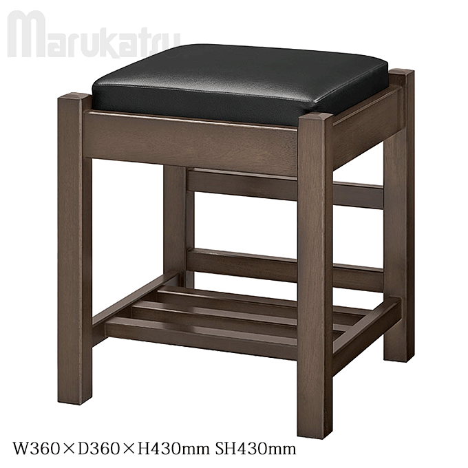 葛城椅子　Dダークブラウン　既製品黒レザー