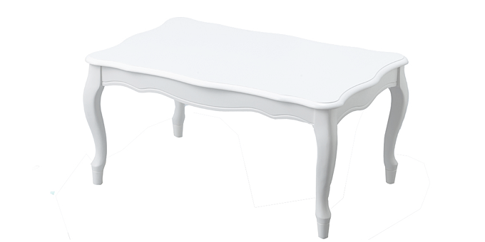 ねこ脚こたつ フローラ 90x60cm ホワイト