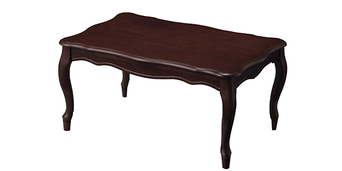 ねこ脚こたつ フローラ 90x60cm ダークブラウン