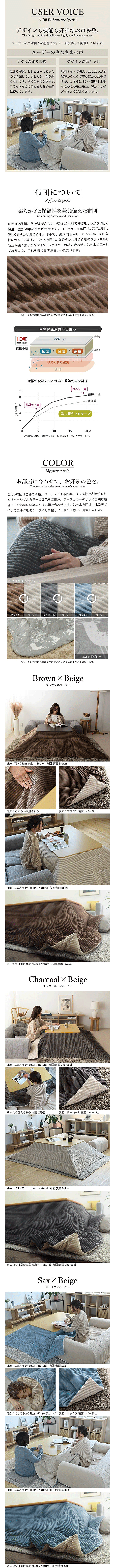 こたつセット フラットモリス2点セット 商品説明2