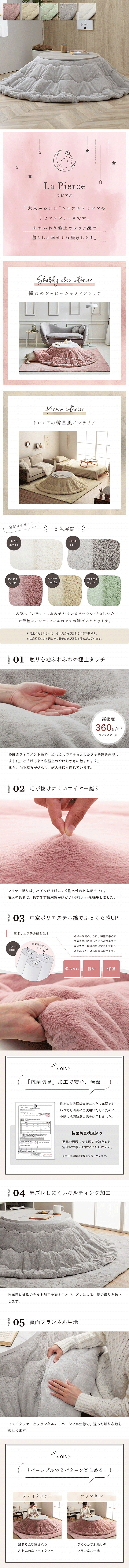 こたつ布団 ラピアス185cm円形 商品説明